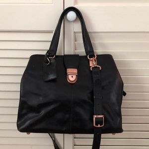 Consuela Black Medium Handbag- Italian Leather